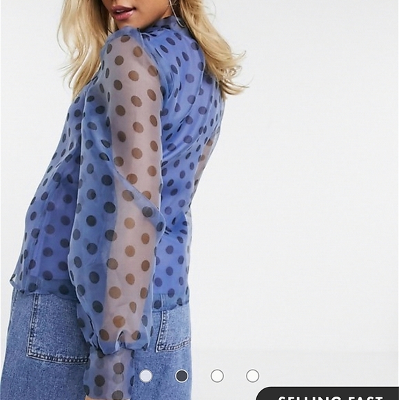 ๐ Pretty Little Thing organza polka dot blouse - Picture 3 of 9
